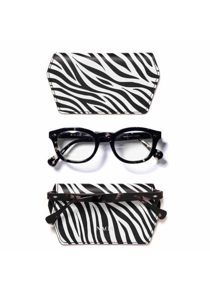 NAOA | Apple Leather Slim Glasses Case Zebra