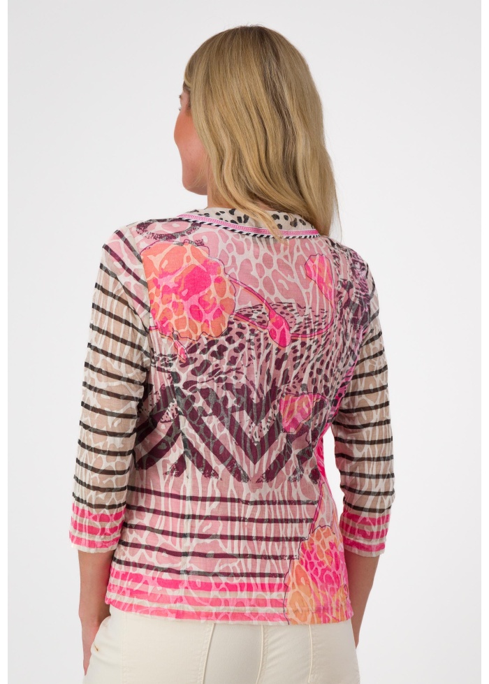 Just White | Mesh Print Top