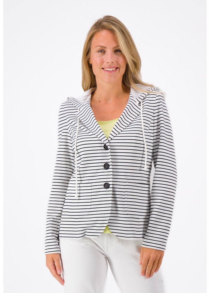 Just White | Stripe Jersey Jacket