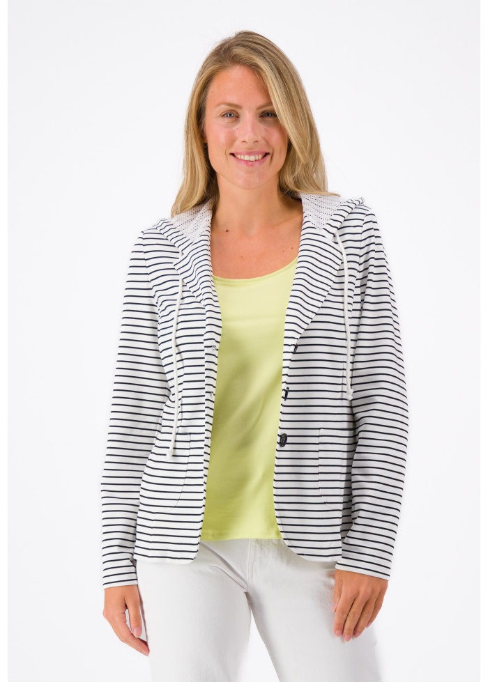 Just White | Stripe Jersey Jacket