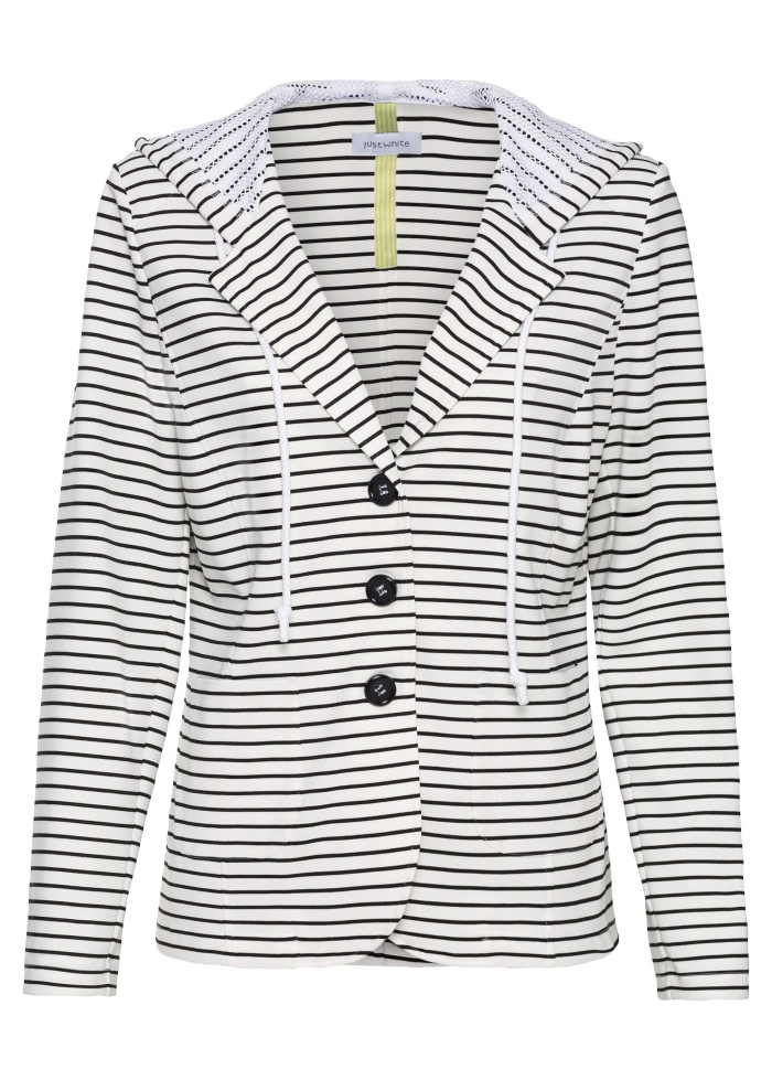 Just White | Stripe Jersey Jacket