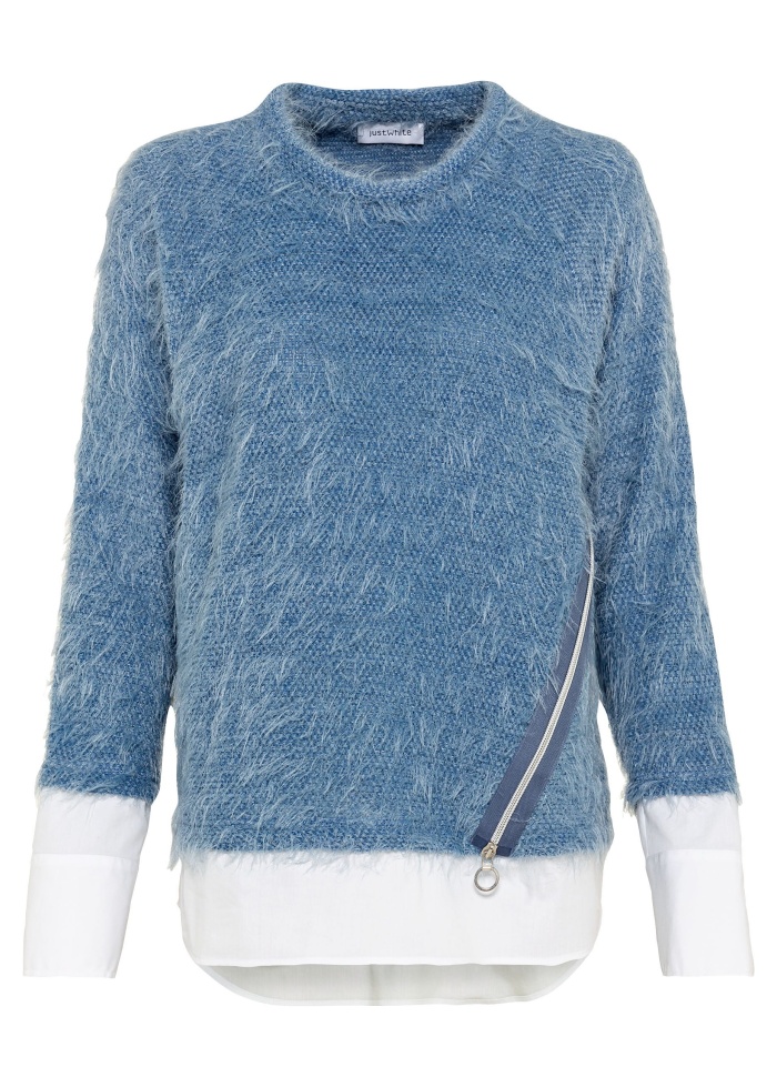 Just White | Furry Layered Top