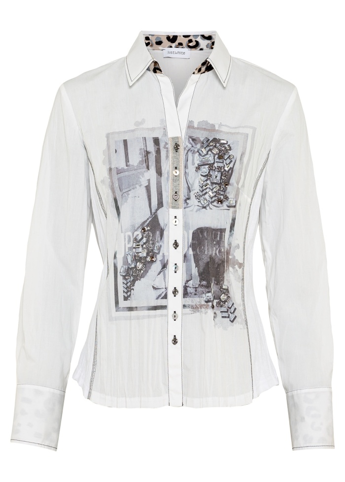 Just White | Print Detail Shirt