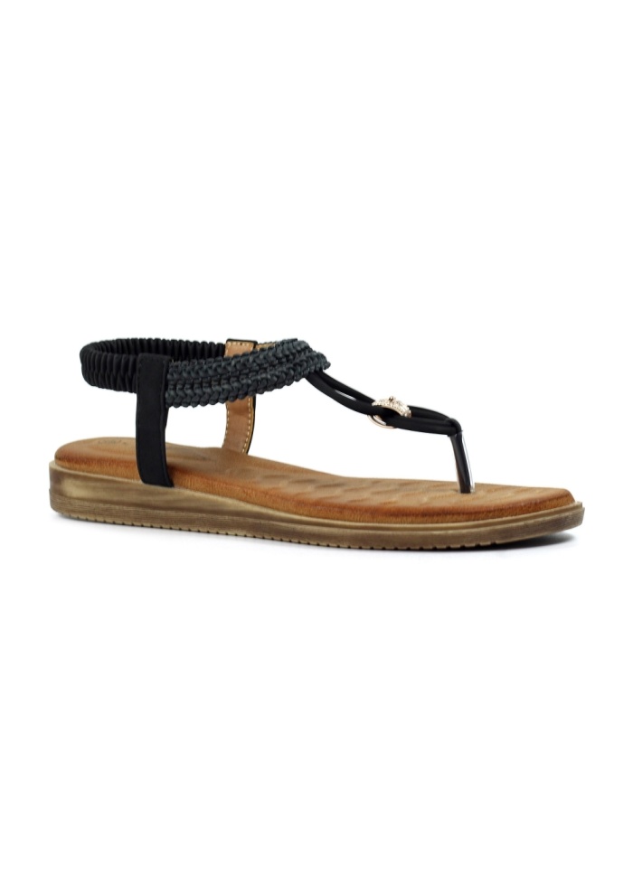Lunar | Poppy Black Sandal
