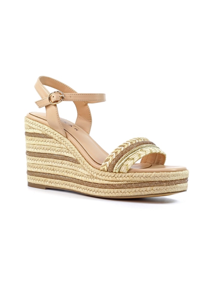 Lunar | Amanda Beige Wedge Sandal