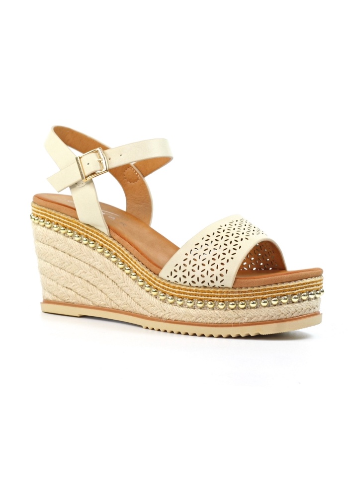 Lunar | Anya Beige Wedge Sandal