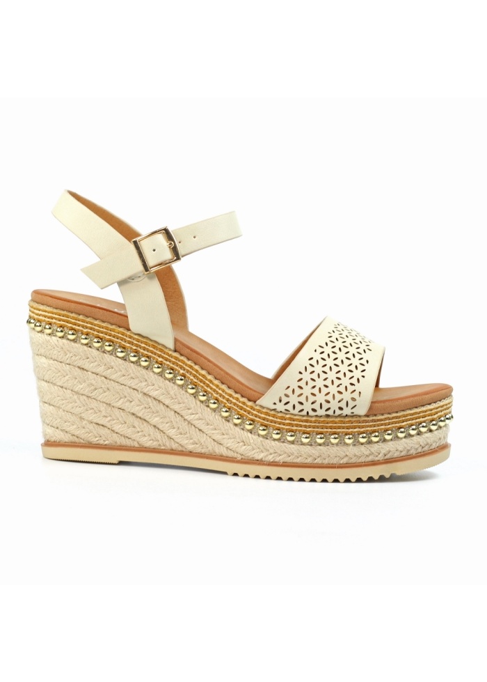 Lunar | Anya Beige Wedge Sandal