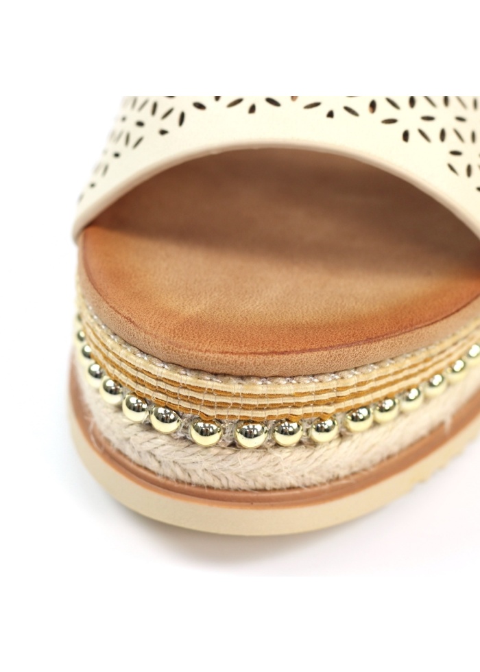 Lunar | Anya Beige Wedge Sandal
