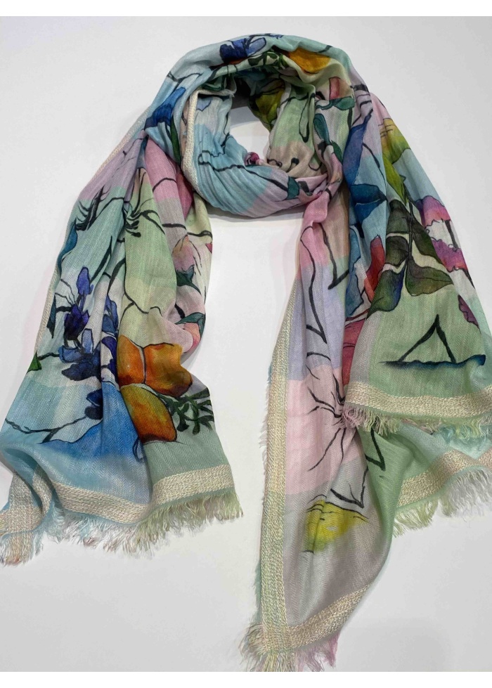 Ombre | Flower Print Scarf
