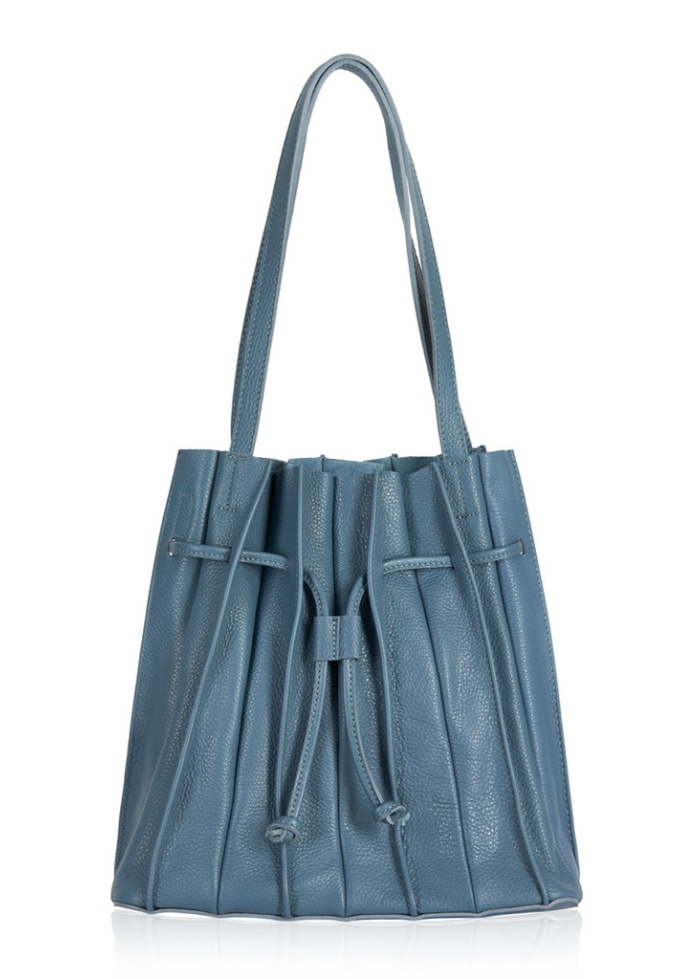 CPW | Pleated Handbag Blue Leather