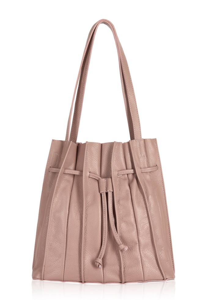 CPW | Pleated Handbag  Pale Pink Leather