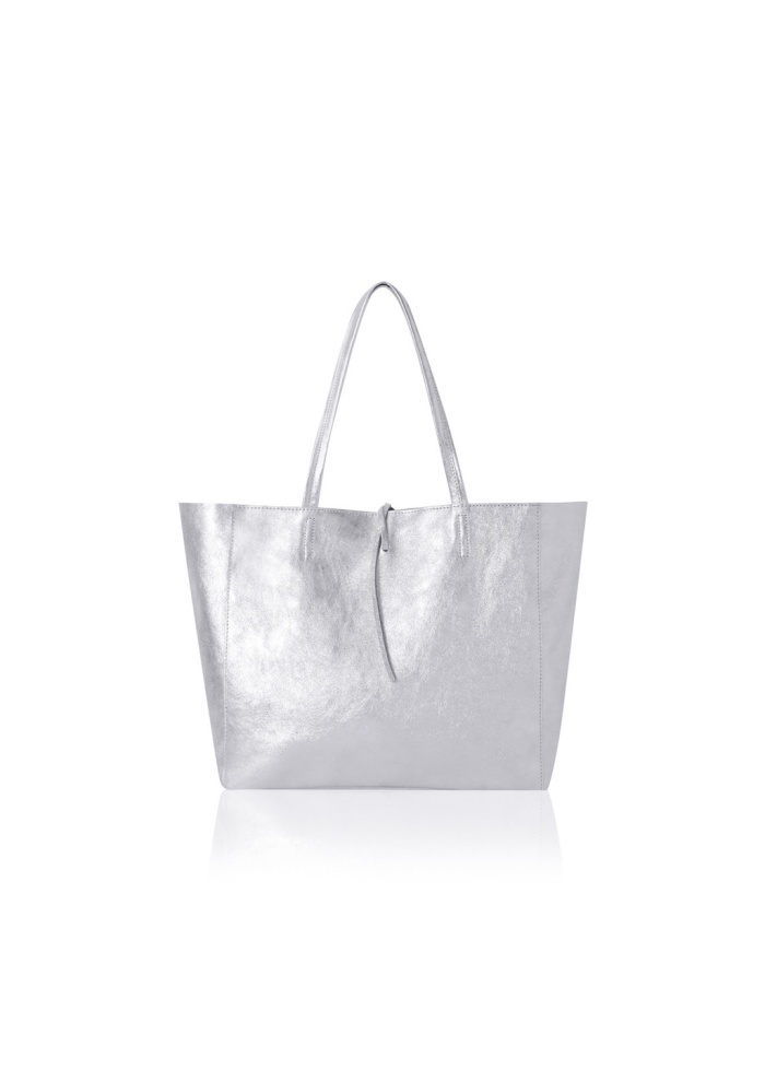 CPW | Harbury Silver Leather Tote Bag