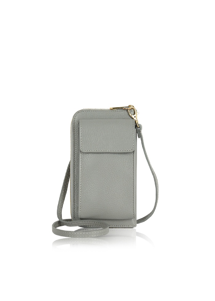 CPW | Pale Grey Crossbody Leather Purse