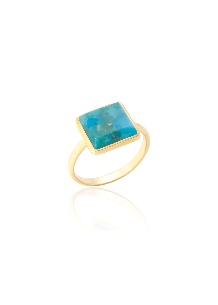 Spoke | Turquoise Square Ring