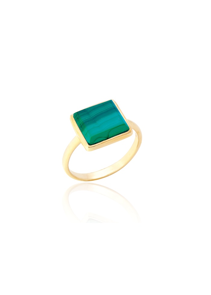 Spoke | Malachite Square Ring