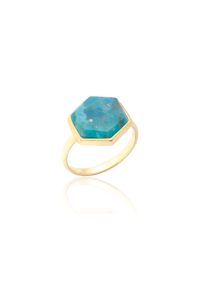 Spoke | Turquoise Hexagonal Ring