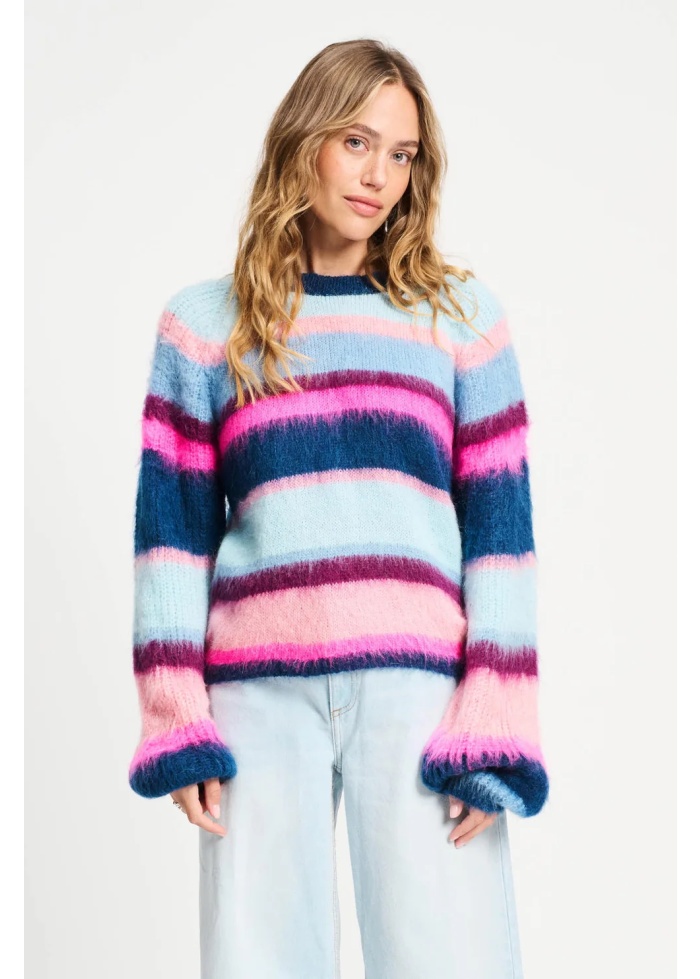 POM | Brushed Stripes Jumper Blue