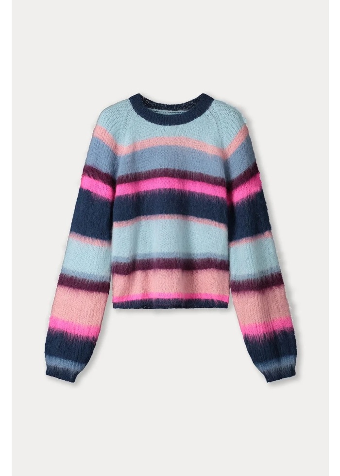 POM | Brushed Stripes Jumper Blue