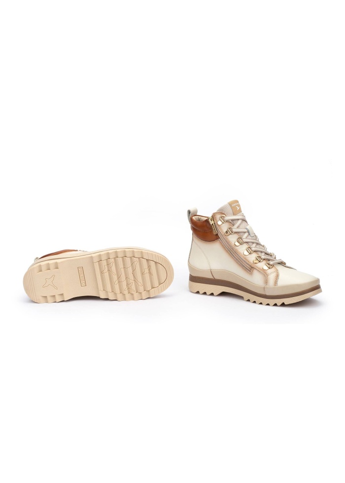 Pikolino | Vigo Off White Lace-Up Boots