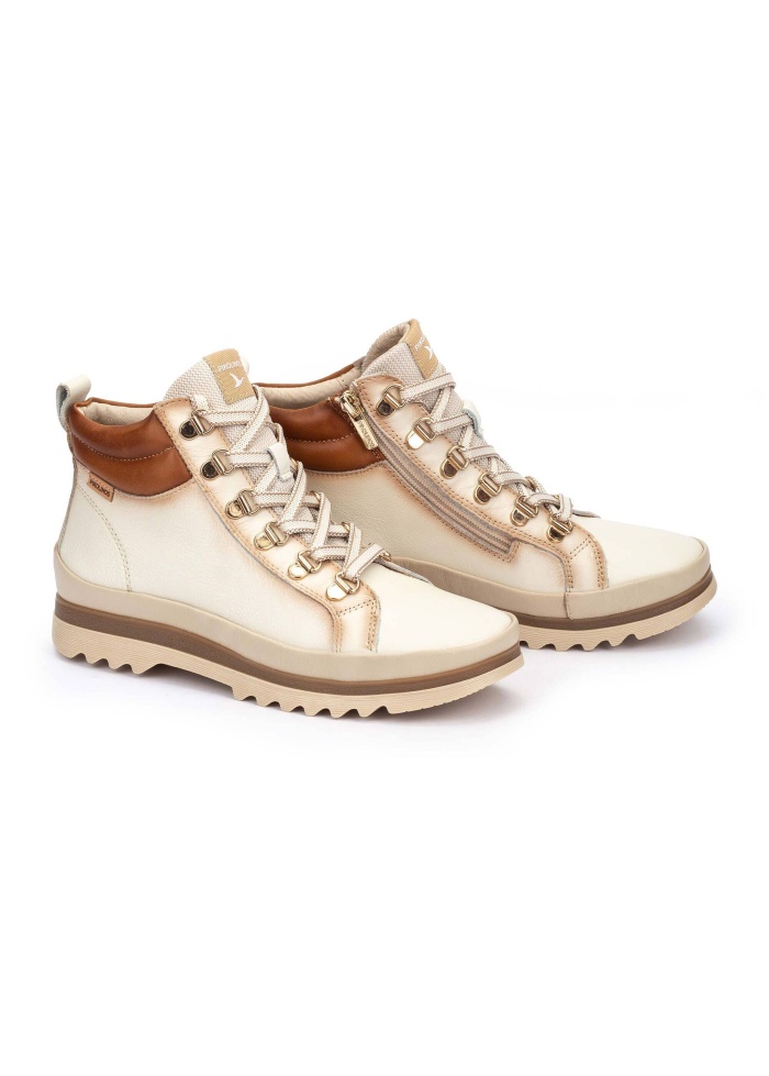 Pikolino | Vigo Off White Lace-Up Boots