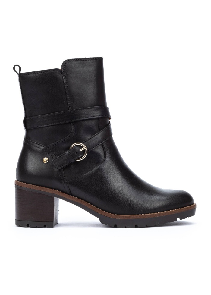 Pikolino | Buckle Detail Black Ankle Boot