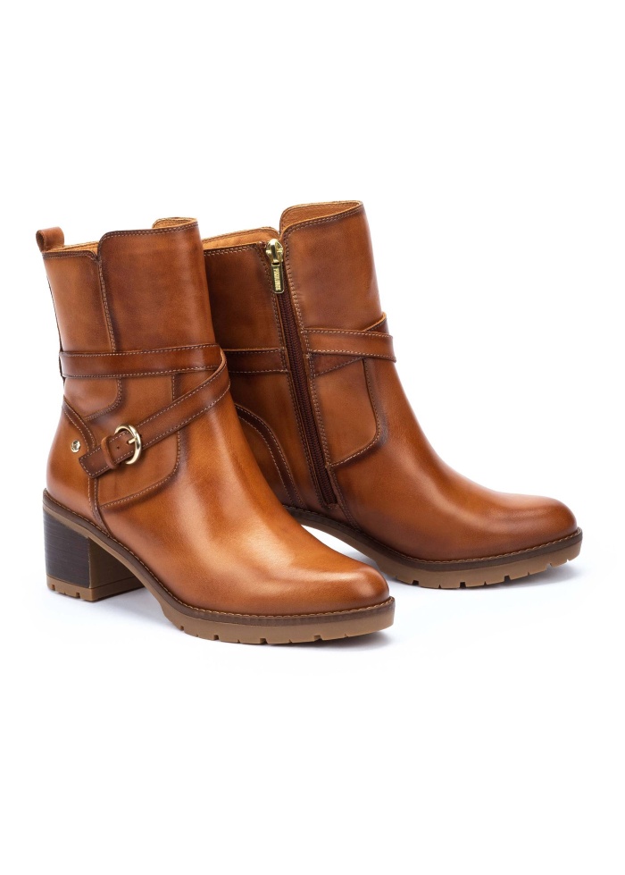 Pikolino | Buckle Detail Tan Ankle Boot