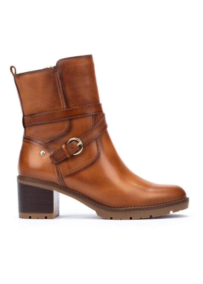 Pikolino | Buckle Detail Tan Ankle Boot