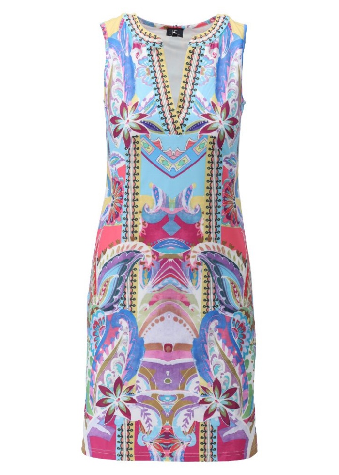 DesignCR | V-Neck Print Dress