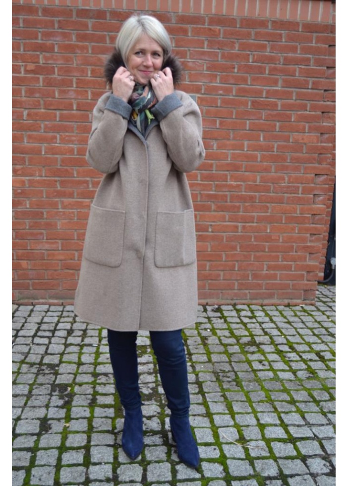 Reversible wool coat