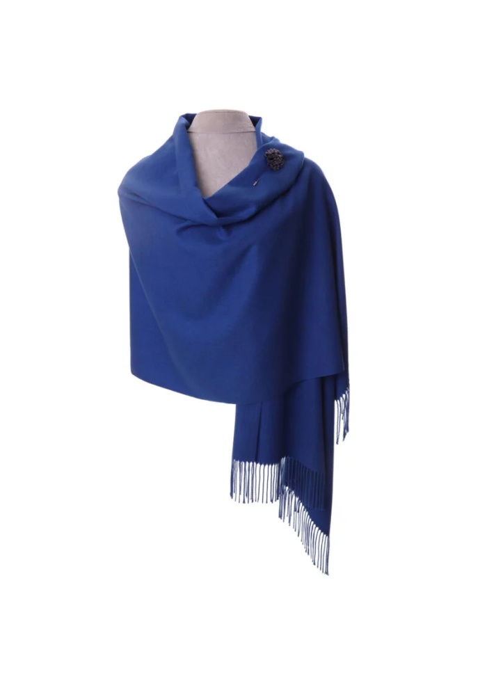 Zelly | Cashmere Blend Pashmina Blue