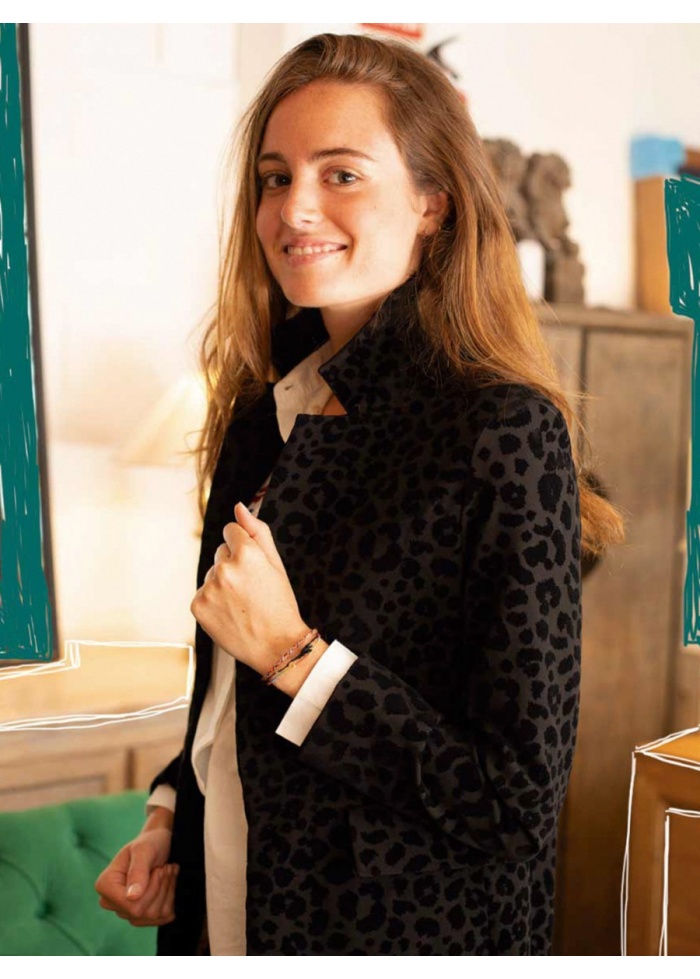 Vilagallo | Antonet Flock Jacket Black Patri