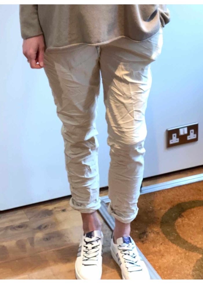 Lulu |  Cream Casual Trousers
