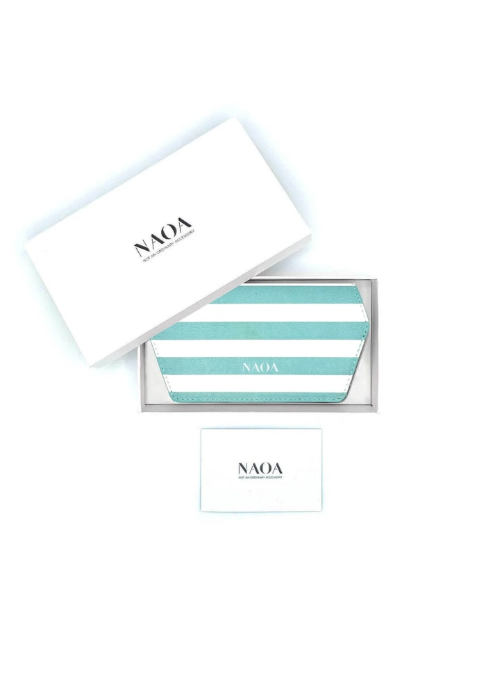 NAOA | Apple Leather Slim Glasses Case Breton Print