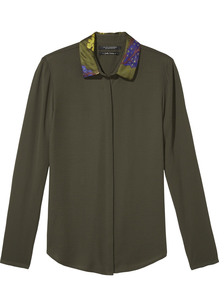 Jacquard Collar blouse