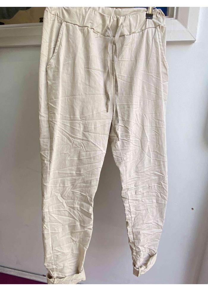 Lulu |  Cream Casual Trousers