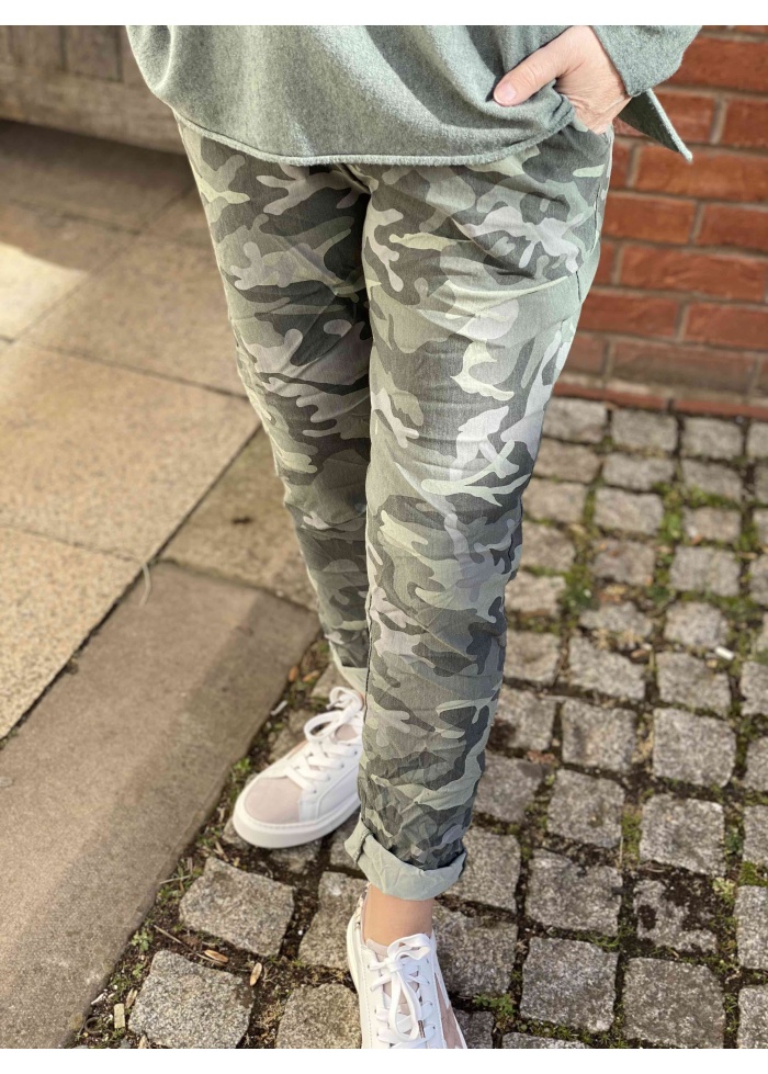 Lulu | Khaki Camouflage Trousers