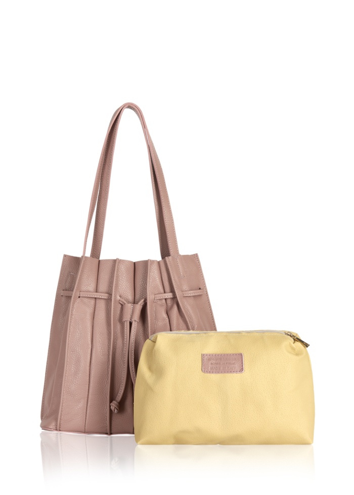 CPW | Pleated Handbag  Pale Pink Leather