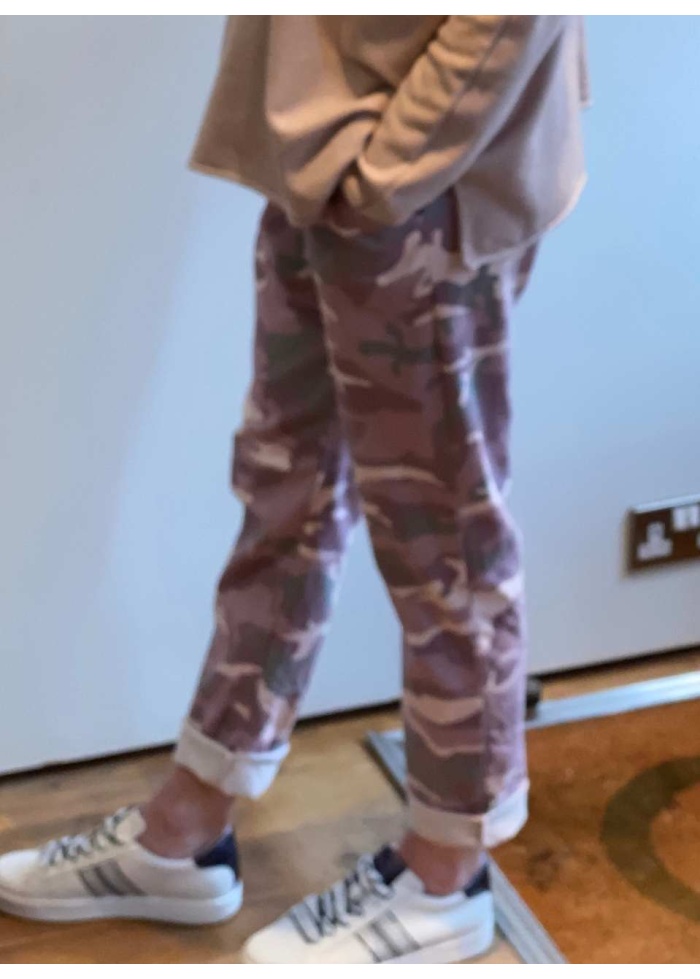 Lulu | Pink Camouflage Trousers
