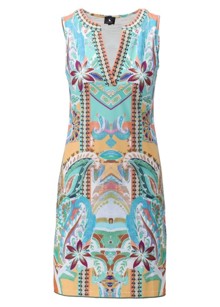 DesignCR | V-Neck Print Dress