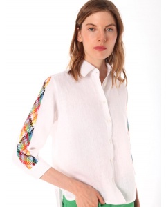 Vilagallo | Sara White Linen Shirt