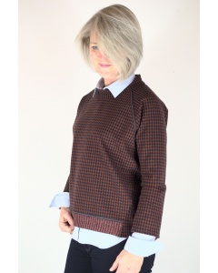 Just White | Boxy Houndstooth Top