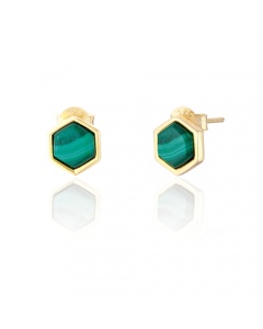 Spoke | Malachite Hexagon Earrings