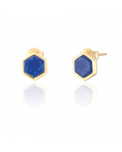Spoke | Lapis Hexagon Earrings