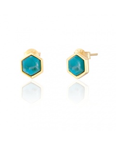 Spoke | Turquoise Hexagon Earrings