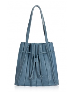 CPW | Pleated Handbag Blue Leather